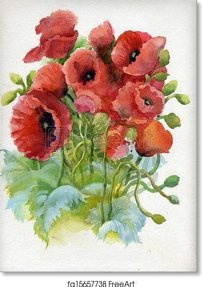 Free art print of Poppy flowers, watercolor | Free art prints, Small art prints, Floral ...