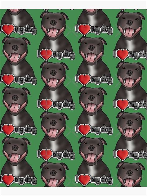 "I Love My Staffordshire Bull Terrier / Staffie / Staffy - Pattern ...