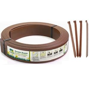 Casa Verde 3-1/2 in. x 40 ft. Brown Bender Board Lawn Edging with 2 ...