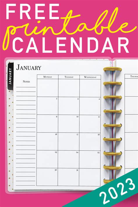 2023 Calendar Printable - Free Simple Print Monthly Calendars