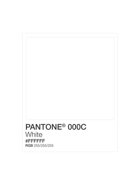 Pantone Color Chart White