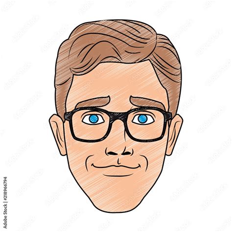 Man face with glasses pop art cartoon vector illustration graphic design Stock Vector | Adobe Stock