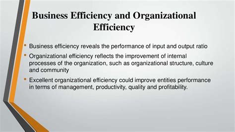 Efficiency and effectiveness: Presentation with Examples