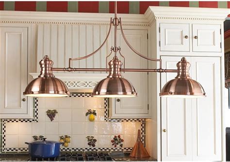 Period Pendant Island Chandelier, Copper - Farmhouse - Kitchen Island ...