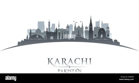 Karachi Pakistan city skyline silhouette. Vector illustration Stock ...