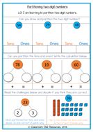 Year 2 Maths: Partitioning 2 digit numbers (differentiated worksheets ...