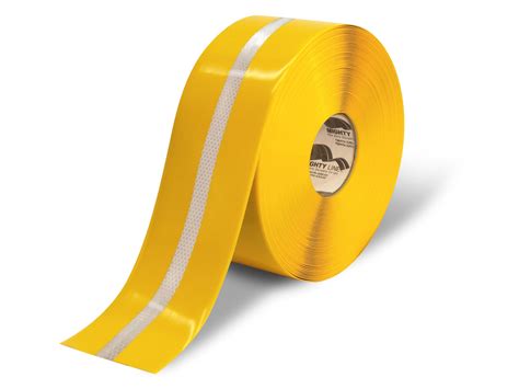 4" Yellow with Reflective Center Line - 75' Roll – Industrial Floor Tape