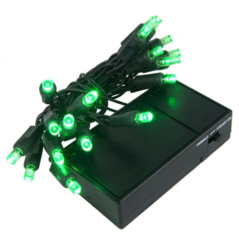 Battery Operated Lights - 20 Green Battery Operated 5mm LED Christmas ...