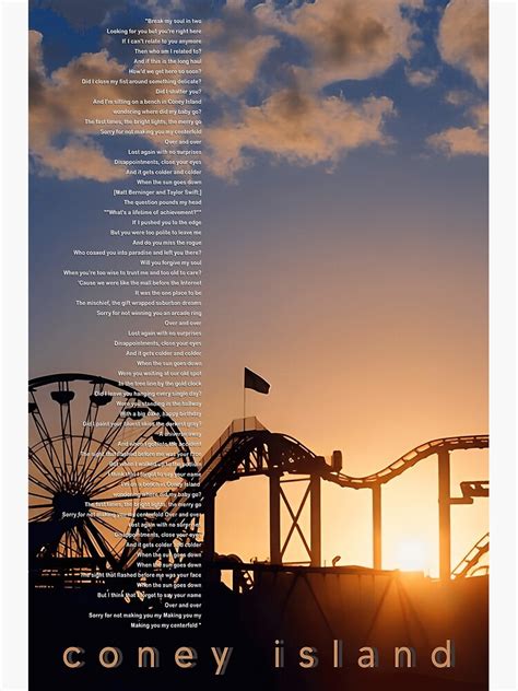 "Coney Island Taylor Swift Evermore Album Sunset" Poster for Sale by OttmarSchlute | Redbubble