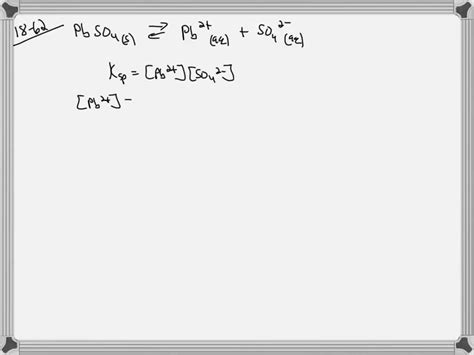 SOLVED:The solubility of lead(II) sulfate in a water solution is ...