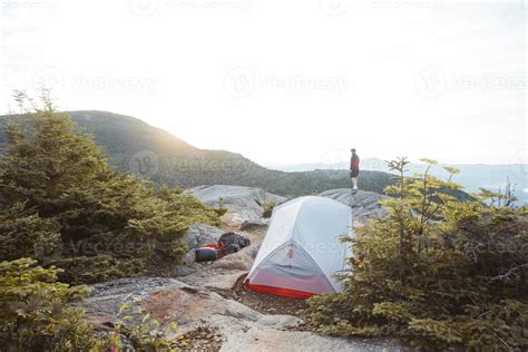 Camping on a mountain 7437991 Stock Photo at Vecteezy