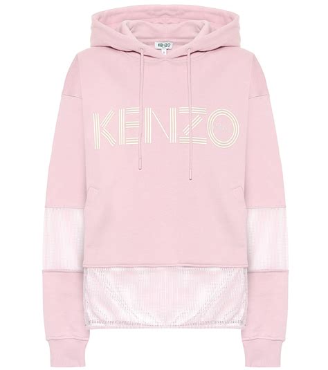 KENZO Logo Cotton Hoodie in Pink - Lyst