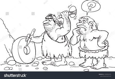 Caveman Inventing Wheel Stock Vector (Royalty Free) 1039452472