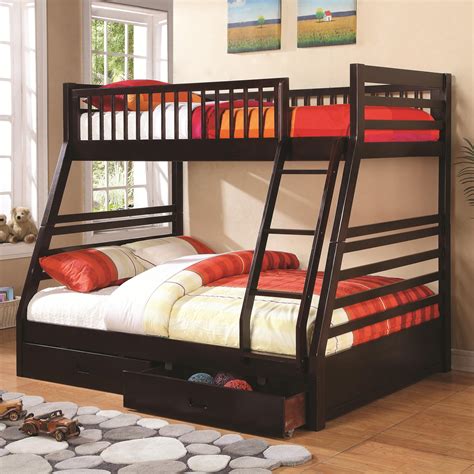 Coaster Bunks Twin over Full Bunk Bed with 2 Drawers and Attached Ladder | Value City Furniture ...