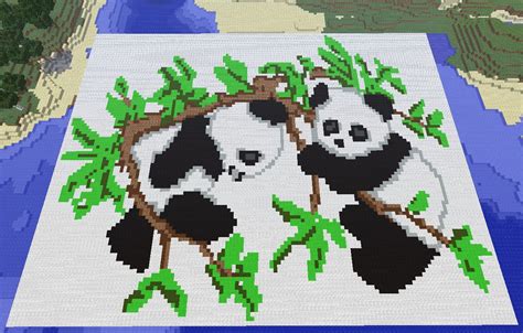 Minecraft Panda Pixel Art Grid