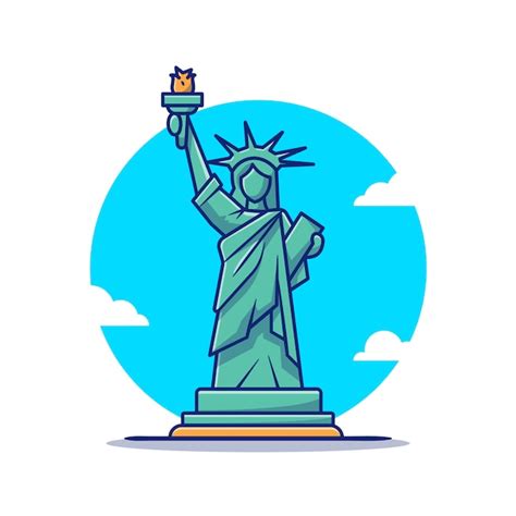 Premium Vector | Liberty statue cartoon icon illustration. famous ...