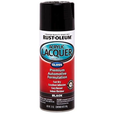 Rust-Oleum Automotive 12 oz. Acrylic Lacquer Gloss Black Spray Paint ...