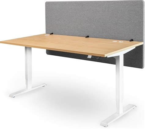 Ergotopia Acoustic Divider Desk (120 x 80 x 2.8 cm), Adjustable Privacy Screen for Office, Focus ...