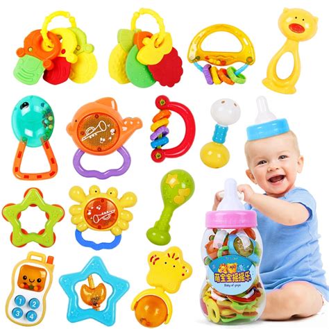 20PCS Newborn Puzzle Teether Rattles Baby Toy Infant Rattle Rattles Twenty Piece Gift Box Infant ...