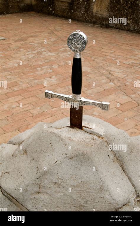 Excalibur is the legendary sword of King Arthur Stone Merlin United Stock Photo: 32332732 - Alamy