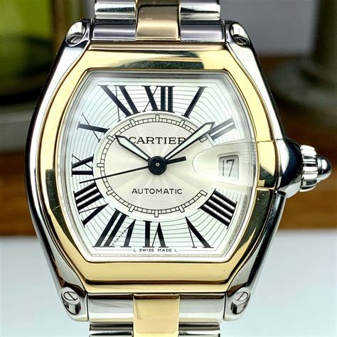 Cartier Roadster Yellow Gold Steel Automatic Mens Watch W62031Y4 - Awadwatches