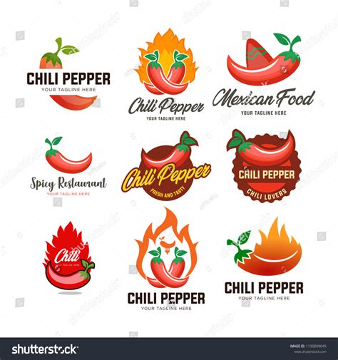 Chili Logo Design Template Vector Illustration Stock Vector (Royalty ...