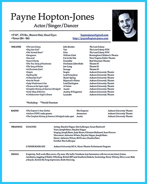 Resume Format Options - Resume Format | Acting resume, Acting resume template, Resume template