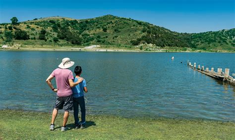 Family fishing at Irvine Lake