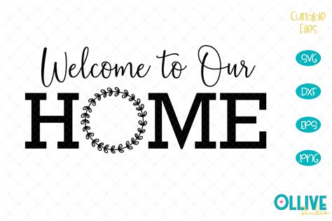 Welcome to Our Home Wreath Graphic by ollivestudio · Creative Fabrica