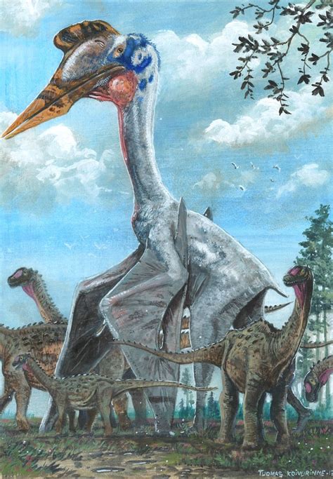 Tuomas Koivurinne: Giant azhdarchid pterosaur, Hatzegopteryx thambema peacefully strolling ...