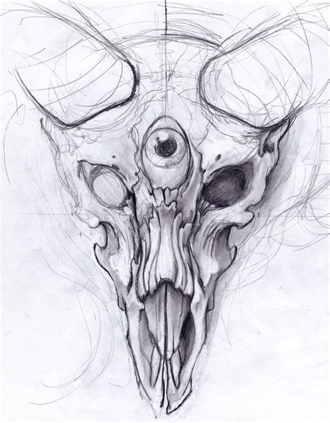 goat skull | Goat skull, Skull sketch, Skulls drawing