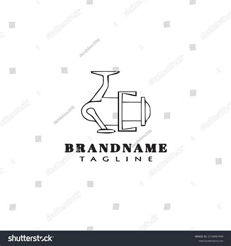 Fishing Reel Logo Cartoon Design Template Stock Vector (Royalty Free ...