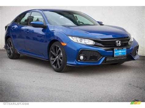 2017 Aegean Blue Metallic Honda Civic Sport Hatchback #118943422 ...