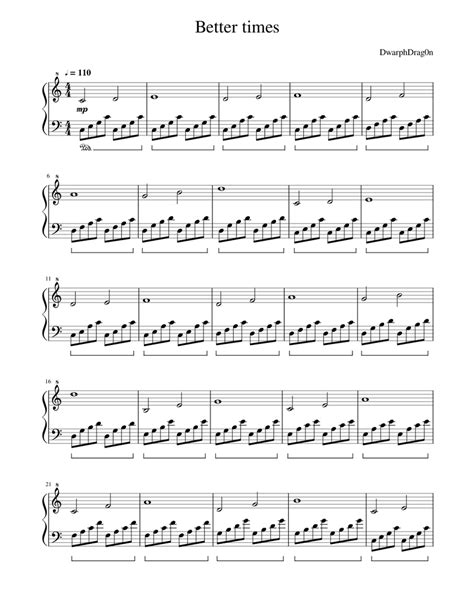 Better times Sheet music for Piano (Solo) | Musescore.com