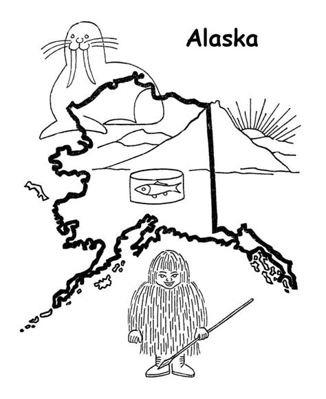 Alaska State Seal Coloring Page - Coloring Home