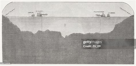 Transatlantic Telegraph Cable In 1858 Wood Engraving Published 1877 ...