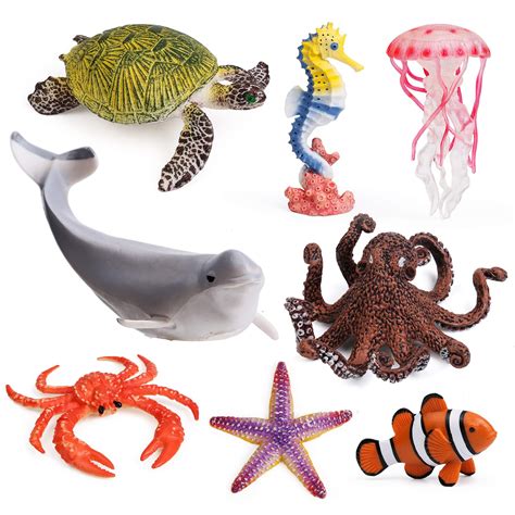 Buy UANDME8pcs Sea Animal Figures Realistic Ocean Animal Figurines Toy Playset for Kids Cake ...