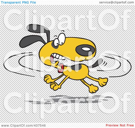 Royalty-Free (RF) Clip Art Illustration of a Cartoon Dog Chasing His ...