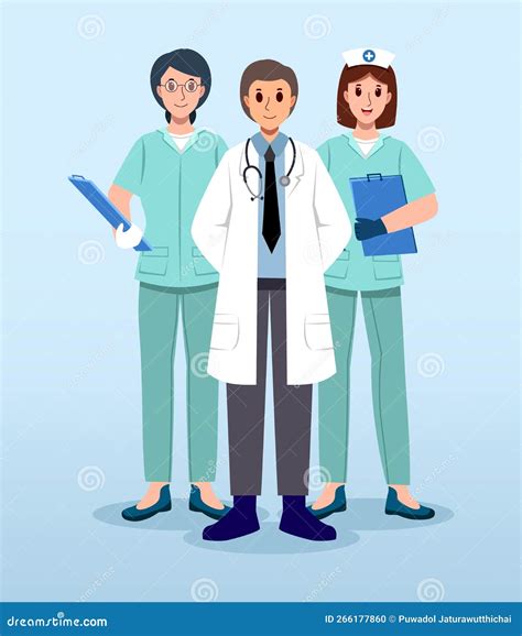 Medical Team . Doctors and Nurse Assistant . Cartoon Characters Stock ...