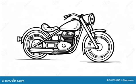 Bold Uhd Motorcycle Line Drawing Tattoo on White Background Stock Illustration - Illustration of ...