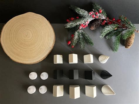 Minimal Christmas Village Set White LED Houses & Tree Holiday ...