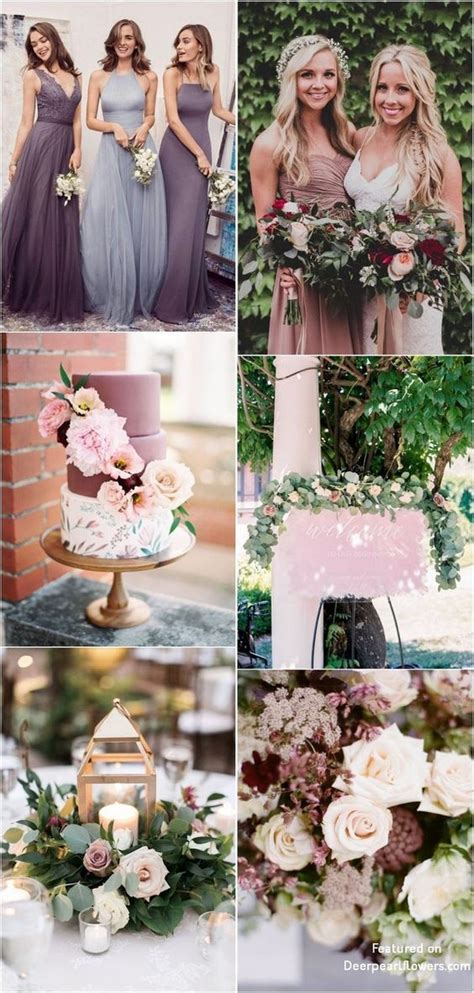 Top 9 Elegant Summer Wedding Color Palettes for 2019--mauve and greenery wedding color ideas and ...