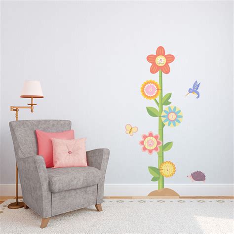 Removable Flower Wall Growth Chart Decal | Wallums