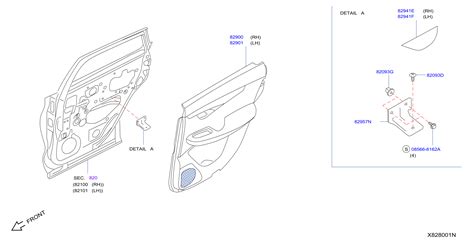 Infiniti QX60 Hybrid Base Door Interior Trim Panel (Right, Rear) - 829A0-5NE0B - Genuine ...