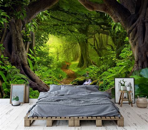 368x254cm Wallpaper Mural Jungle Photo Wallpaper Bedroom