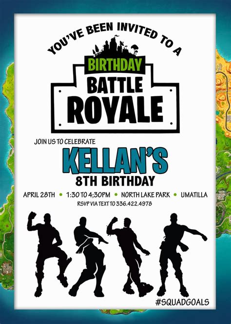 PaperFoxPrints — Fortnite Birthday Invitations