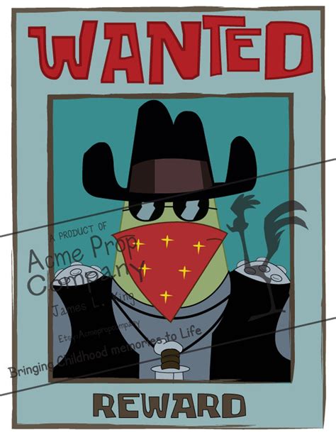 Spongebob Squarepants Inspired DENNIS Wanted Poster 8.5 X - Etsy