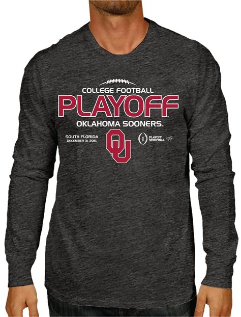 Oklahoma Sooners Victory 2016 College Football Playoff Gray Ls T Shirt | Seknovelty