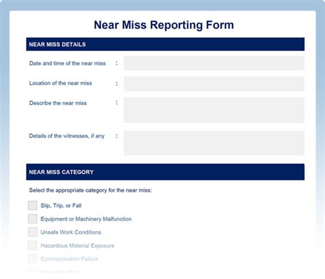 Near Miss Report Template (Free) - Word, PDF, and Excel. Download the ...