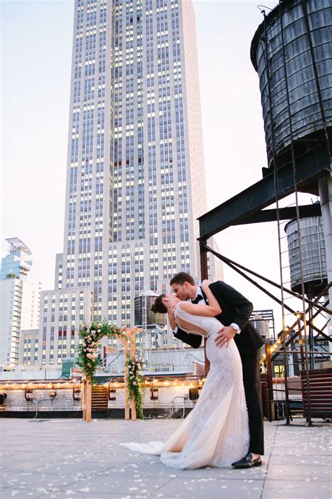 New York City rooftop wedding | intimate, modern, urban, black tie ...